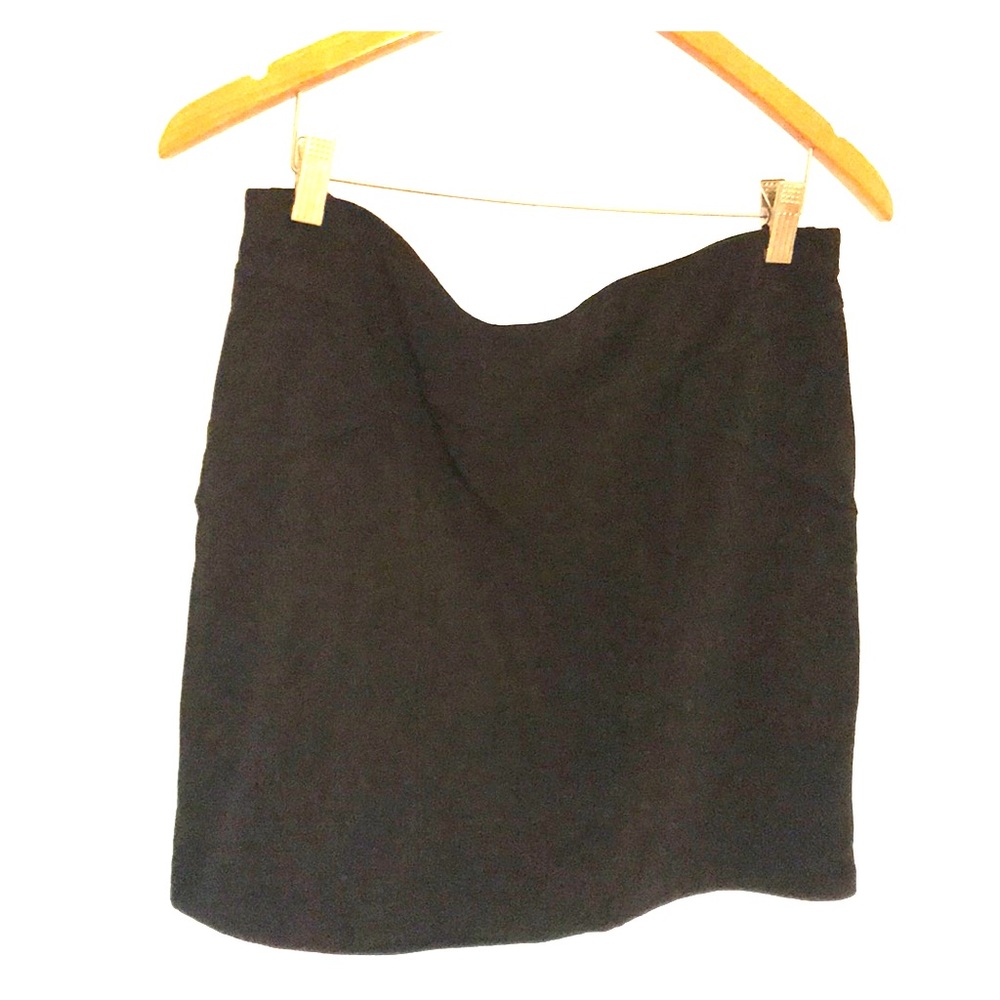 Black suede miniskirt